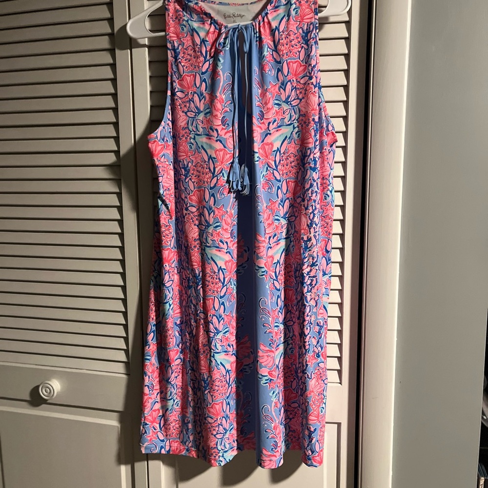 Lilly Pulitzer Sleeveless Floral Dress - Blue & Pink